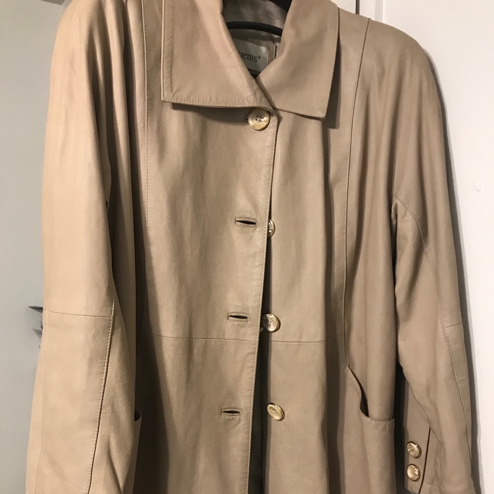 XL leather coat